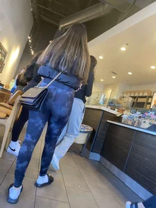 A group of yummy teen asses at Starbucks
