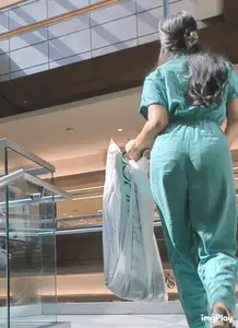 Mall Baddie in Jumpsuit Walking Up The Stairs