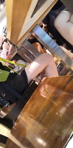 Skinny Legs under Desk - College Classroom Candid