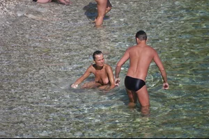 Nude girls on a beach in Hvar, Croatia