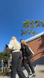 Beautiful fit Blonde in tight black jeans and visible panty Line *Busted* (Not OC)