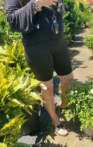 Milf shopping in spandex shorts with vpl