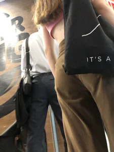 Extremely cute teen in a fast food restaurant