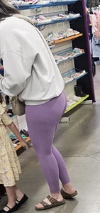 Thick purple leggings MILF