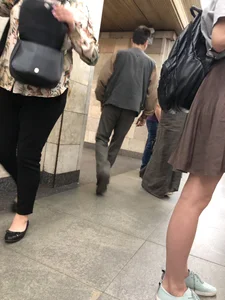 Skinny Teen in a Skirt Subway Candid