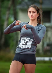 Candid track girls and runners