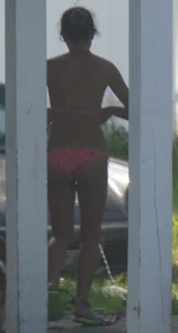 A hot teen neighbor in various bikinis