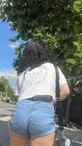 College women 18+ in jean shorts