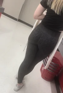 Pretty Blonde with nice ass bends in leggings: Summer Series