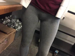 Grey Cameltoe Leggings Hot Closeups