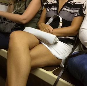 Legs in Sandals - Hot Subway Train Candid