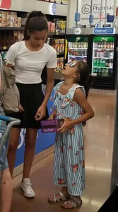 Skinny teen at the supermarket photos