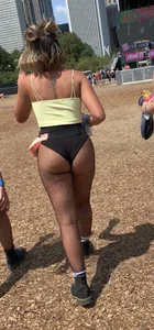 Festival Teens 2: Fit blonde in fishnets, juicy ass with purple pigtails, sexy light skin in sheer pants and black thong