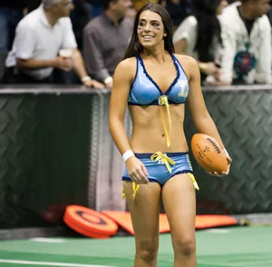 Sexy female football players with hot bodies