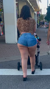 Big Latina momma in Jean shorts!