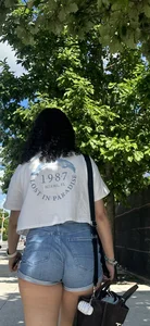 College women 18+ in jean shorts