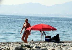 Nude beach and topless girls