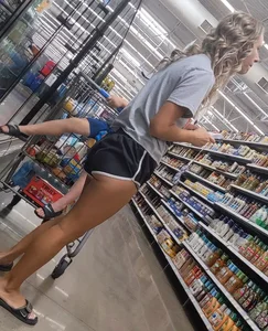Milf in cheeky shorts