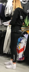 JD Sports girls in tight leggings with nice asses
