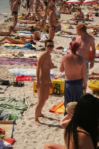 Nude beach and topless girls