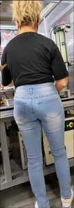 Blonde Latina milf with tight ass in light blue jeans
