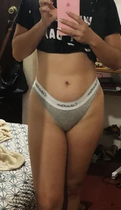 Cute Girl in a Top And Panties Mirror Selfie in Bedroom