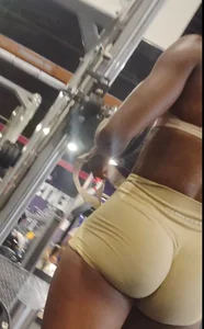 Ebony gym rat. Working on her perfect bubble ass