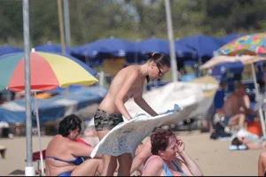 Girls on a nude beach in Bibione, Italy