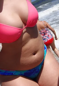Thick beach babe with big booty and big boobs