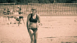 Beach volleyball babes in bikinis