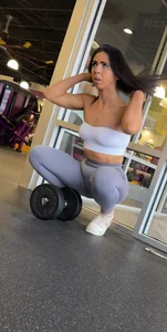 Gym brunette with a deep camel