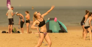 Beach volleyball babes in bikinis