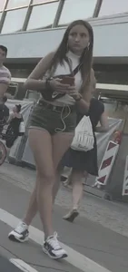 Sexy girl with nice booty in camo shorts
