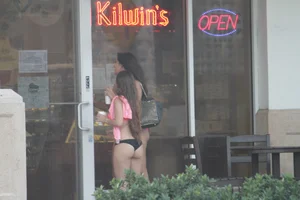 Sexy Florida beach bikini girls, some topless