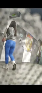Cute student in leggings