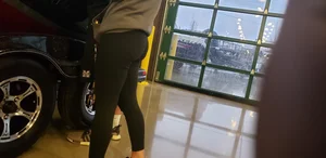 Petite booty looking at boats