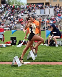 Candid track girls and runner