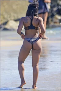 2 amazing candid black girls at the beach in thong bikinis with perfect asses