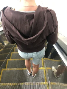 Gorgeous Hot Butt in Denim Tight Shorts at an Escalator Subway VPL Creepshot