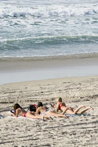 San Diego beach various sexy girls in bikinis
