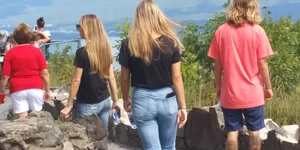 Skinny Girl with Little Ass in Tight Jeans