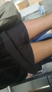 Teen ass and legs in pantyhose and shorts closeup creepshots
