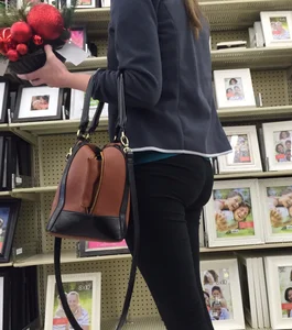 Sexy lady shopping at Walmart in leggings