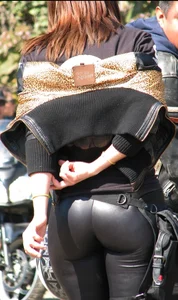 Big Hot Candid Ass in Leather Pants Street Creepshot