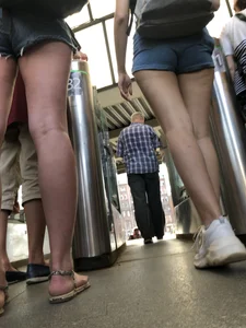 Hot Legs and Booty in Denim Mini Shorts Creepshots Gallery