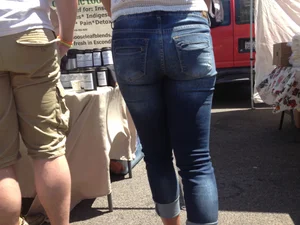 Sexy Latina brunette in jeans in California