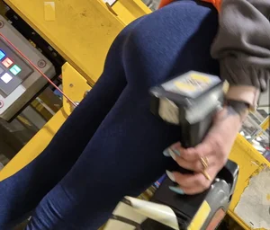 Petite warehouse worker cute bum