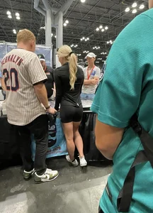 Gymnast in tight shorts at Fanatics event (OC)