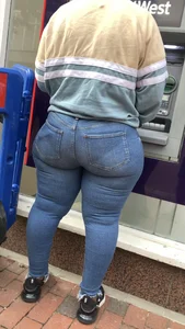 Wide hips Ebony standing in line