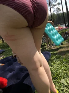 Candid Mature Milf in Swimsuit Nature Park Photos